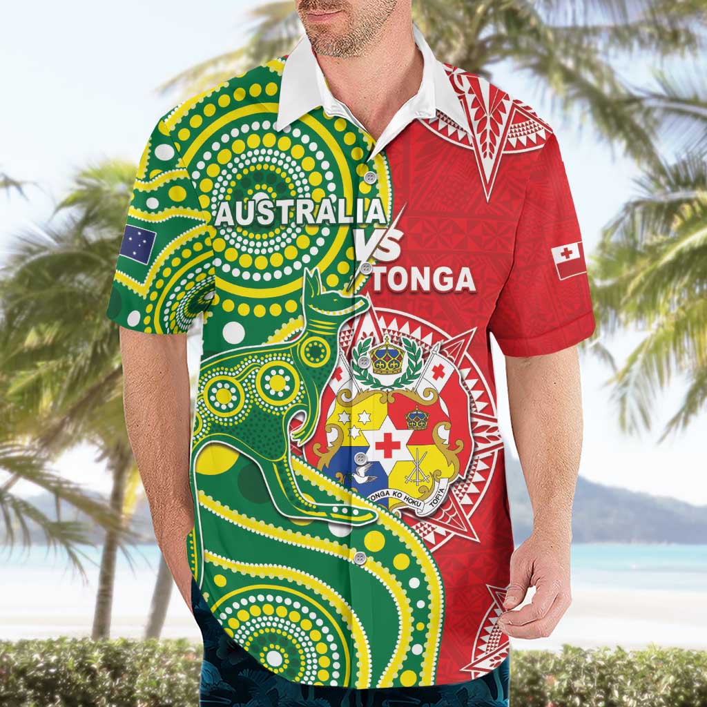 Custom Tonga Australia Rugby Hawaiian Shirt Kangaroos And Tonga Mate Maa Together LT05 - Vibe Hoodie Shop