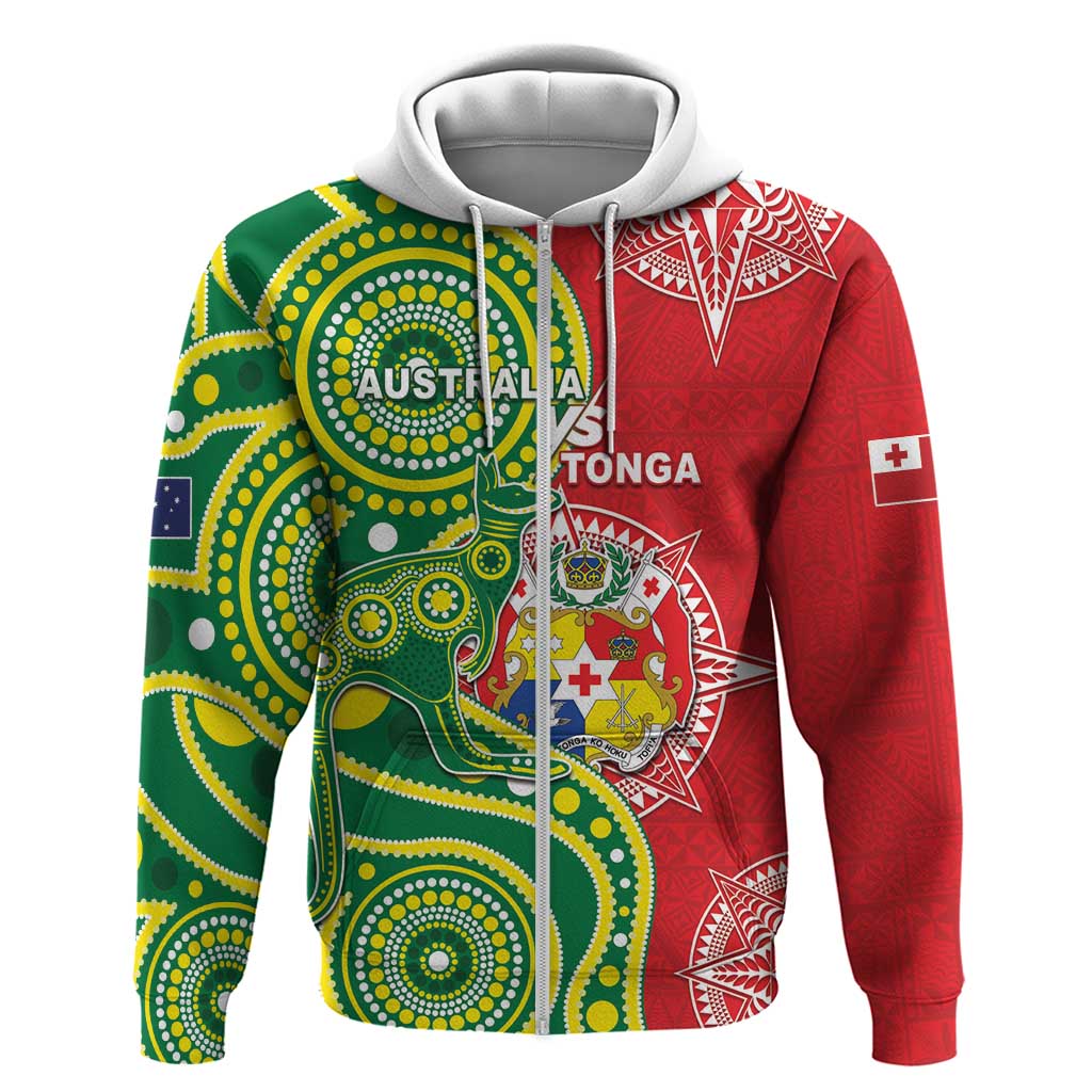 Custom Tonga Australia Rugby Hoodie Kangaroos And Tonga Mate Maa Together LT05 - Vibe Hoodie Shop