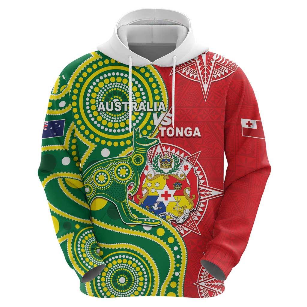 Custom Tonga Australia Rugby Hoodie Kangaroos And Tonga Mate Maa Together LT05 - Vibe Hoodie Shop