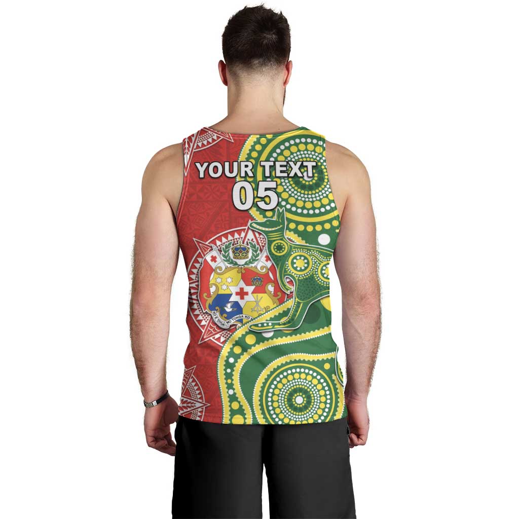 Custom Tonga Australia Rugby Men Tank Top Kangaroos And Tonga Mate Maa Together LT05 - Vibe Hoodie Shop
