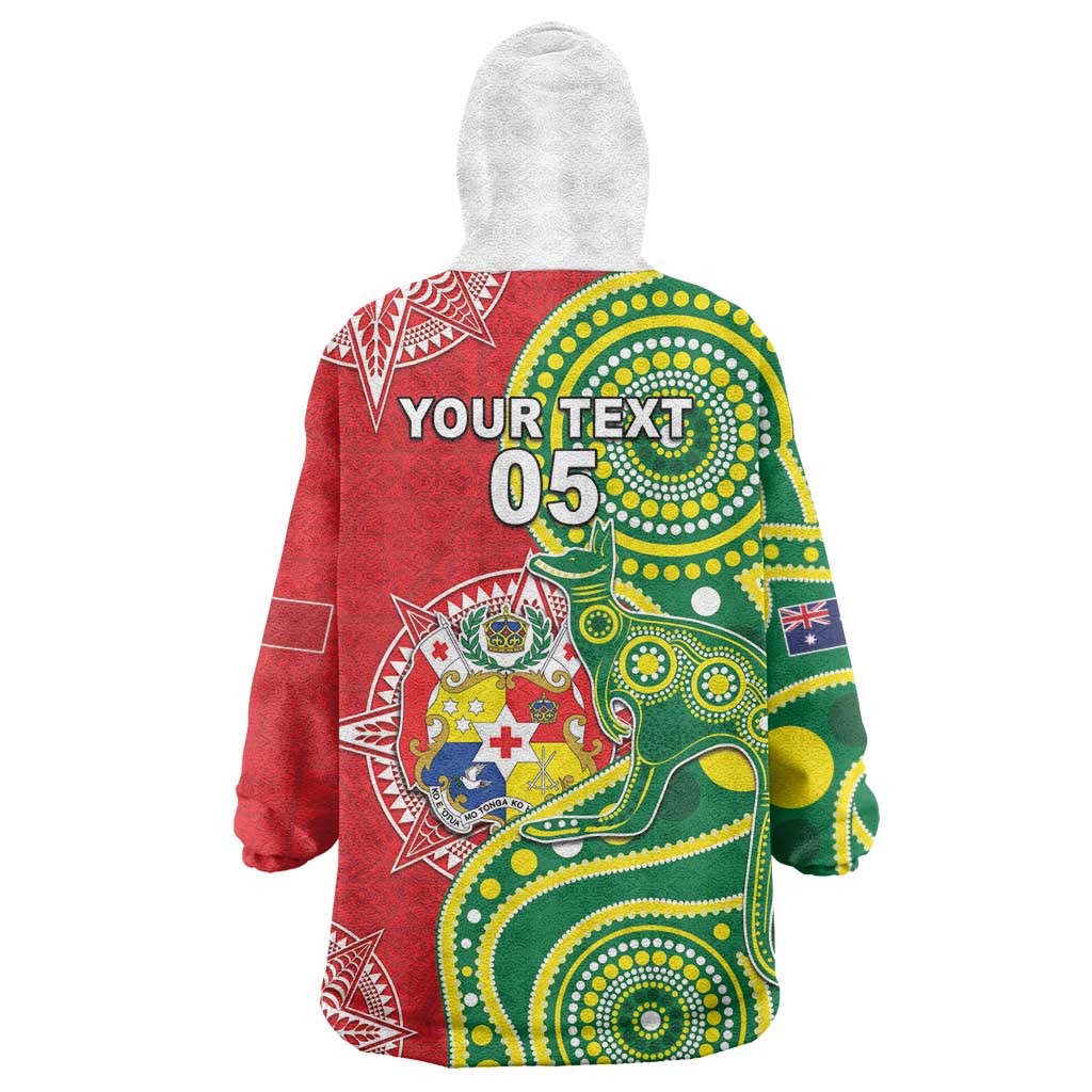 Custom Tonga Australia Rugby Wearable Blanket Hoodie Kangaroos And Tonga Mate Maa Together LT05 - Vibe Hoodie Shop