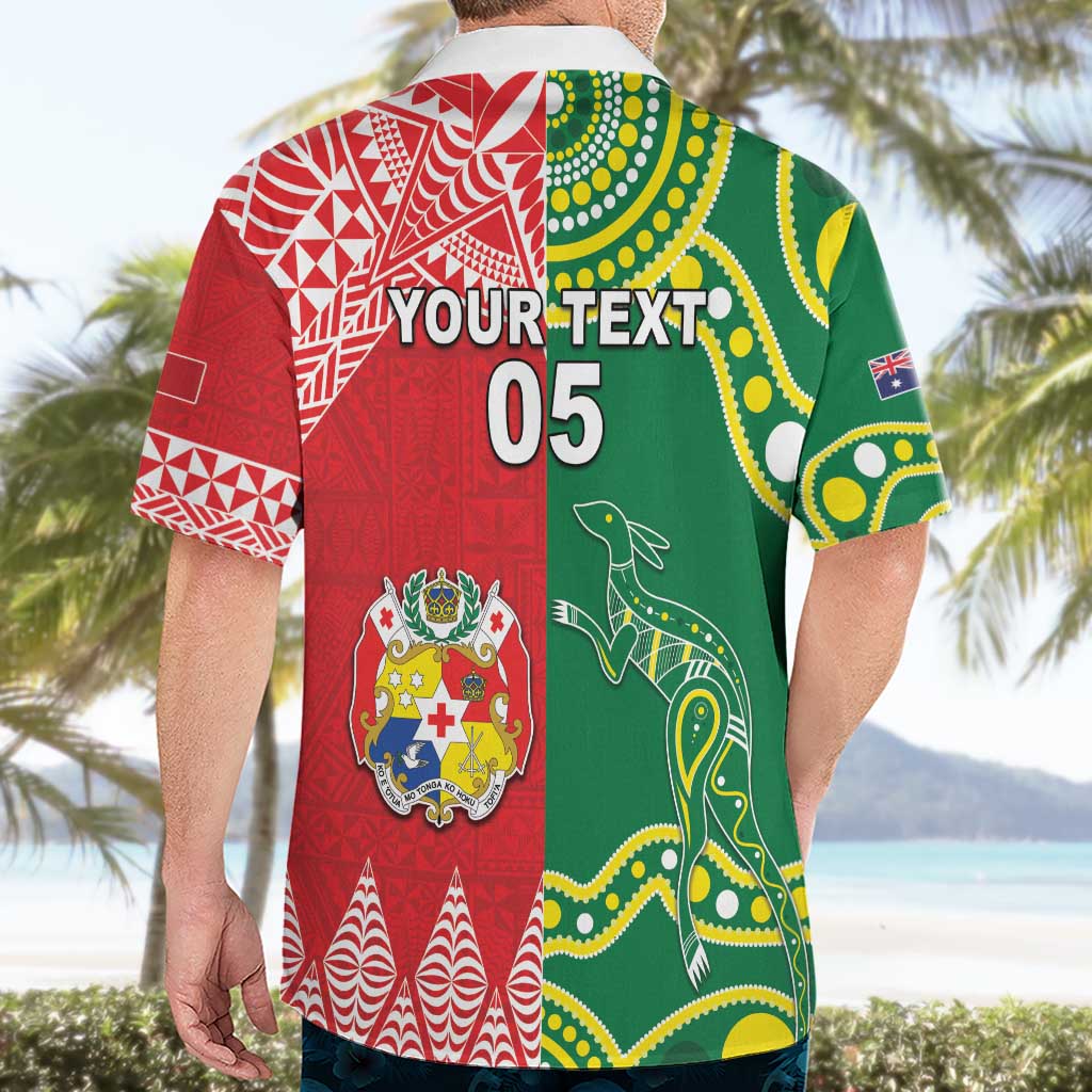 Custom Tonga XIII And Australia Kangaroos Hawaiian Shirt Mate Maa Tongan Ngatu With Aboriginal LT05 - Vibe Hoodie Shop