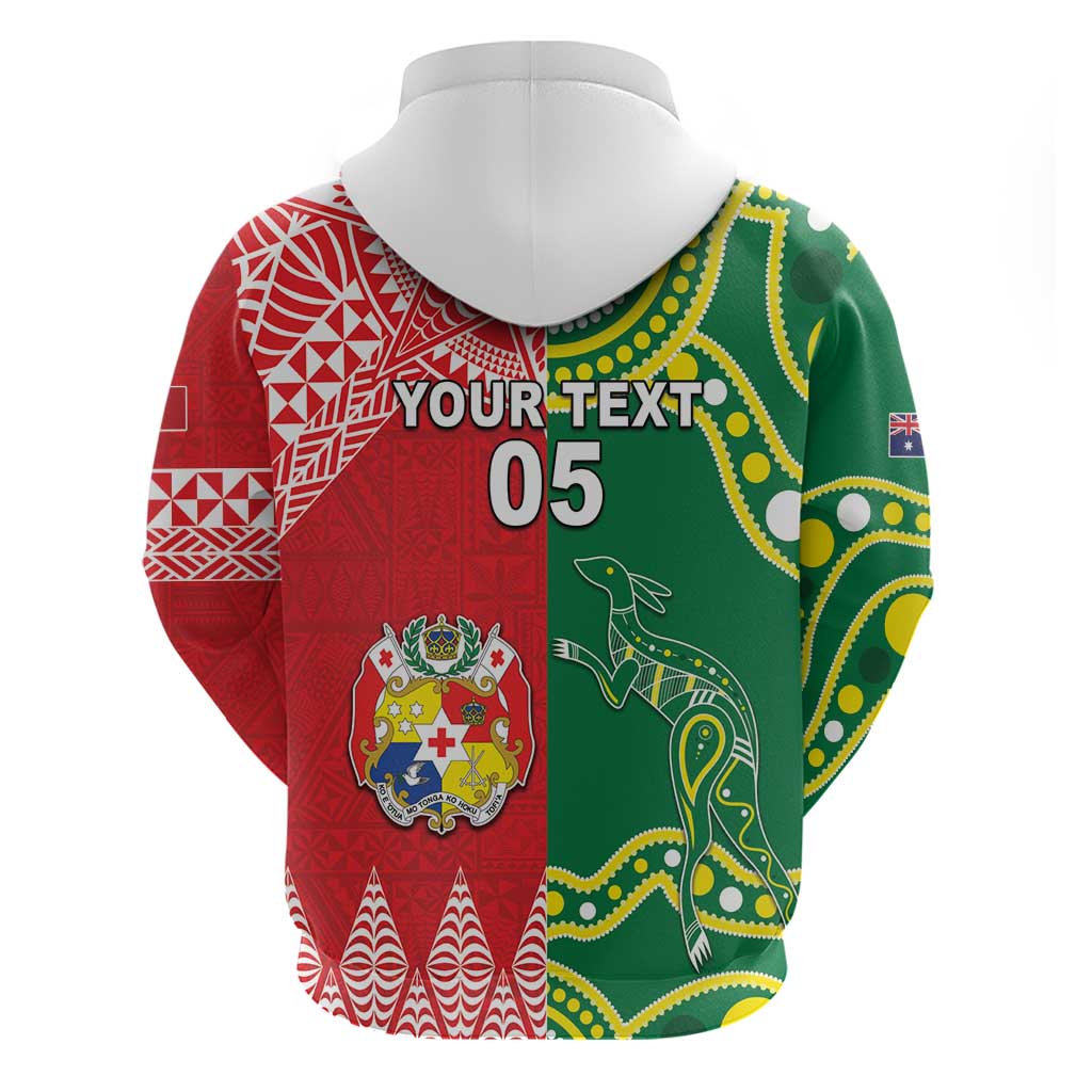 Custom Tonga XIII And Australia Kangaroos Hoodie Mate Maa Tongan Ngatu With Aboriginal LT05 - Vibe Hoodie Shop