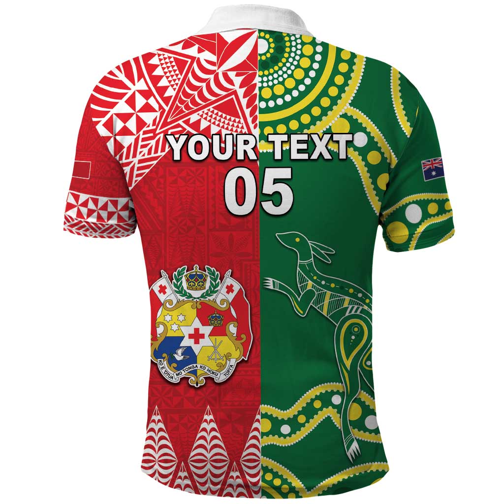 Custom Tonga XIII And Australia Kangaroos Polo Shirt Mate Maa Tongan Ngatu With Aboriginal LT05 - Vibe Hoodie Shop