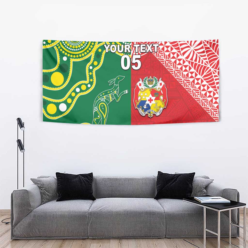 Custom Tonga XIII And Australia Kangaroos Tapestry Mate Maa Tongan Ngatu With Aboriginal LT05 - Vibe Hoodie Shop