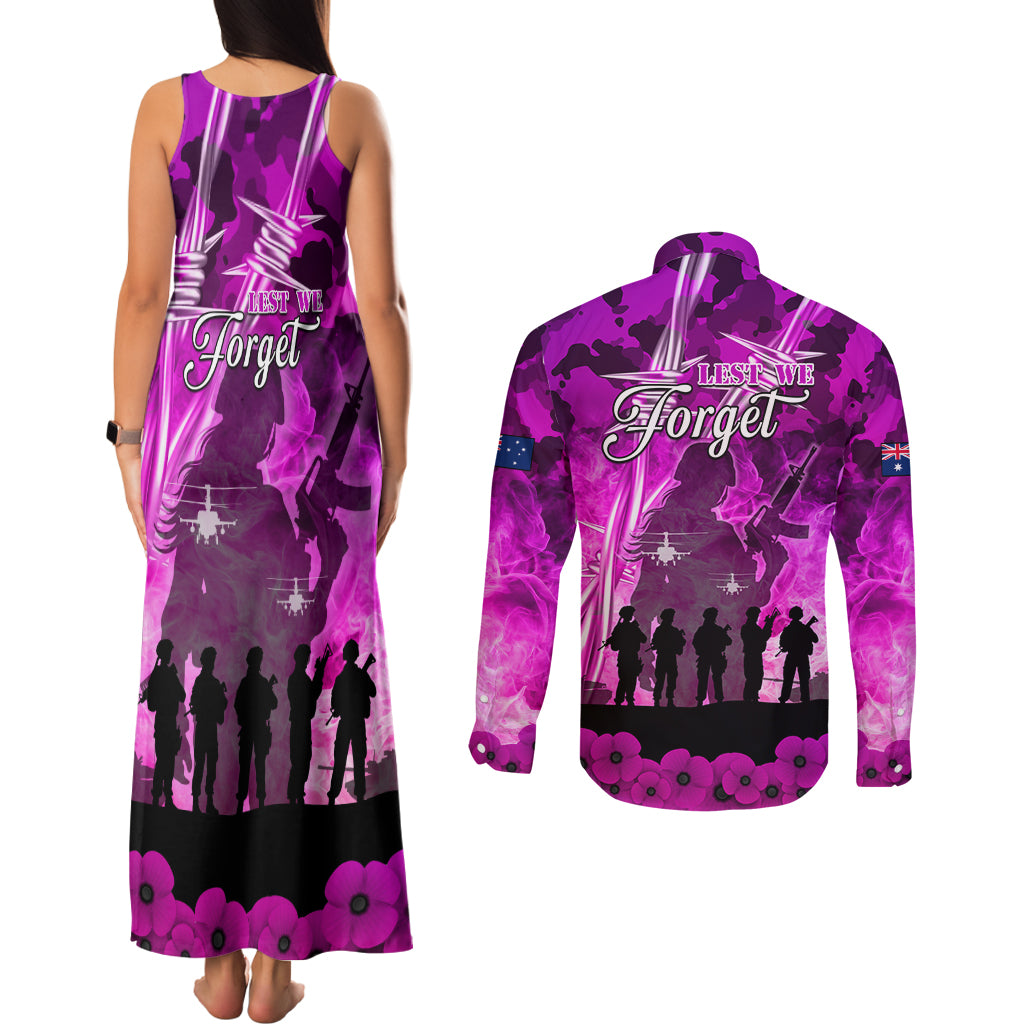 Australia ANZAC Day Couples Matching Tank Maxi Dress and Long Sleeve Button Shirt The Unsung Heroes Sisters of War