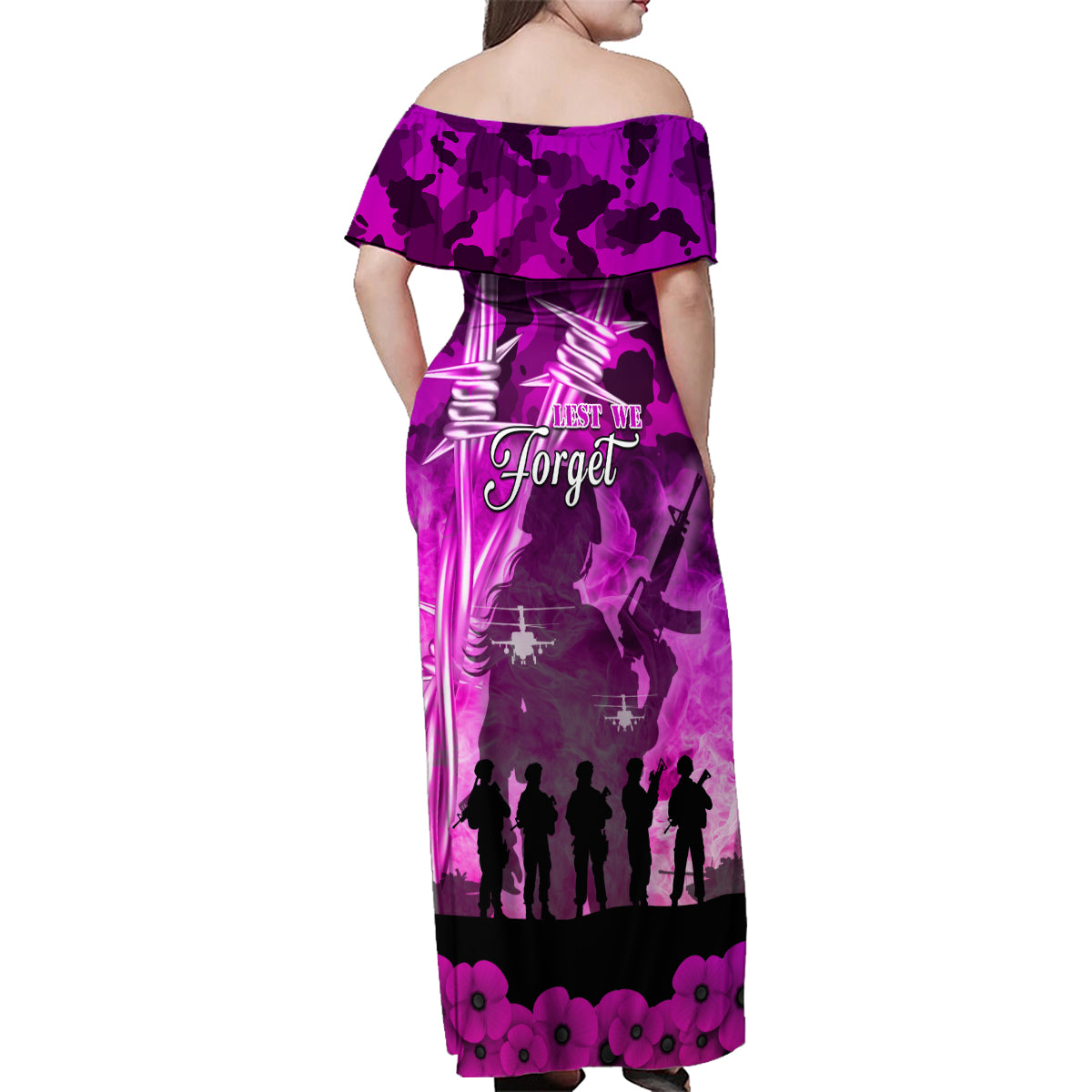 Australia ANZAC Day Family Matching Off Shoulder Maxi Dress and Hawaiian Shirt The Unsung Heroes Sisters of War