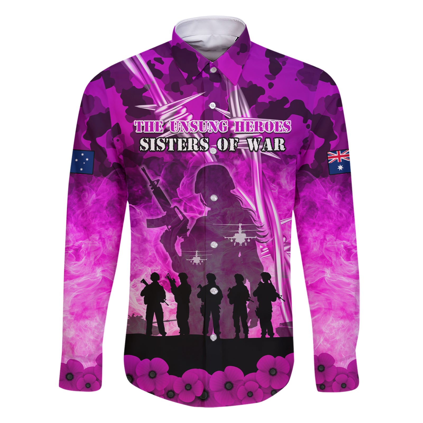 Australia ANZAC Day Family Matching Short Sleeve Bodycon Dress and Hawaiian Shirt The Unsung Heroes Sisters of War