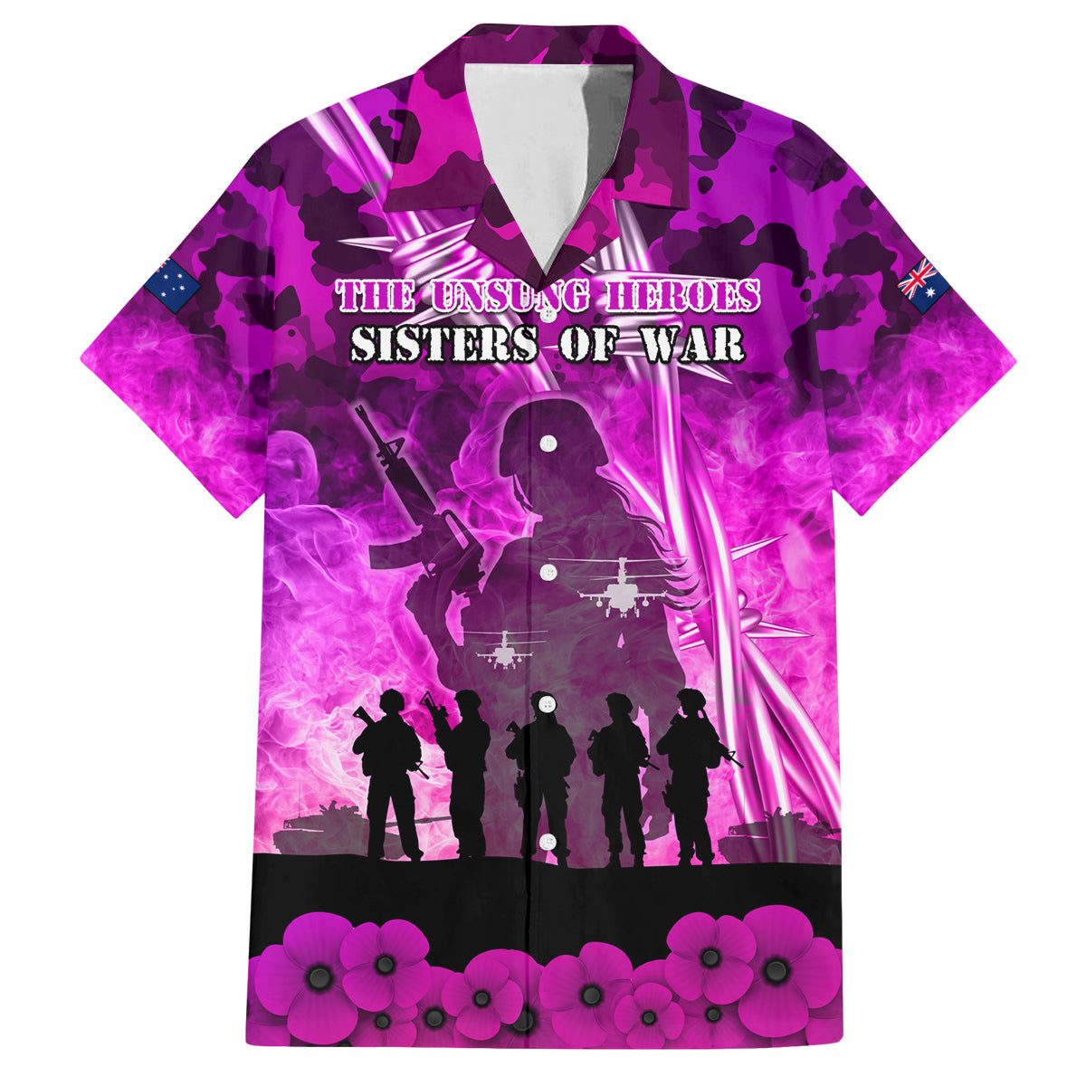 Australia ANZAC Day Family Matching Tank Maxi Dress and Hawaiian Shirt The Unsung Heroes Sisters of War