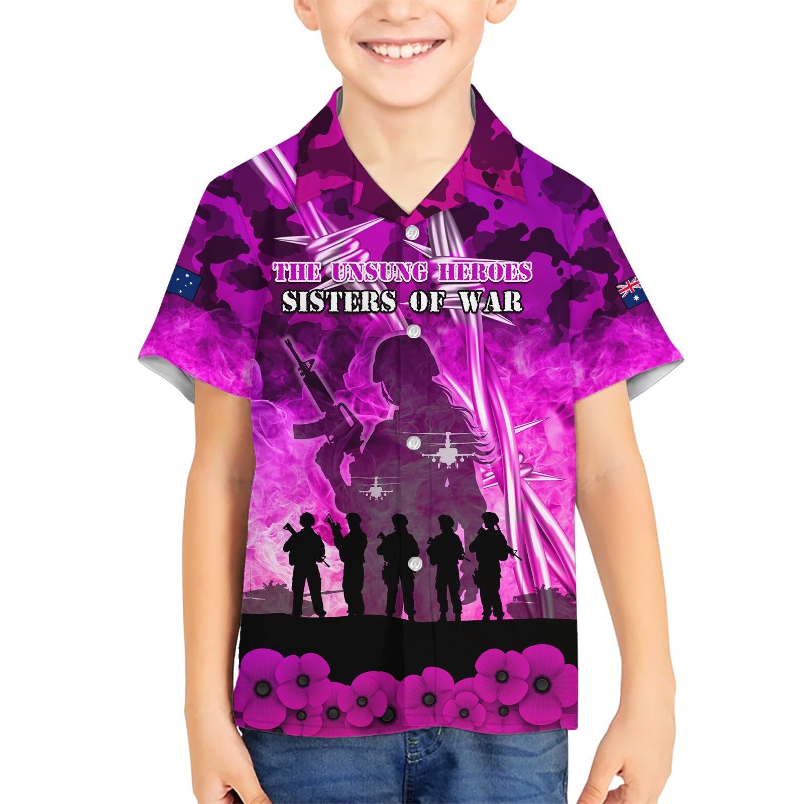 Australia ANZAC Day Kid Hawaiian Shirt The Unsung Heroes Sisters of War