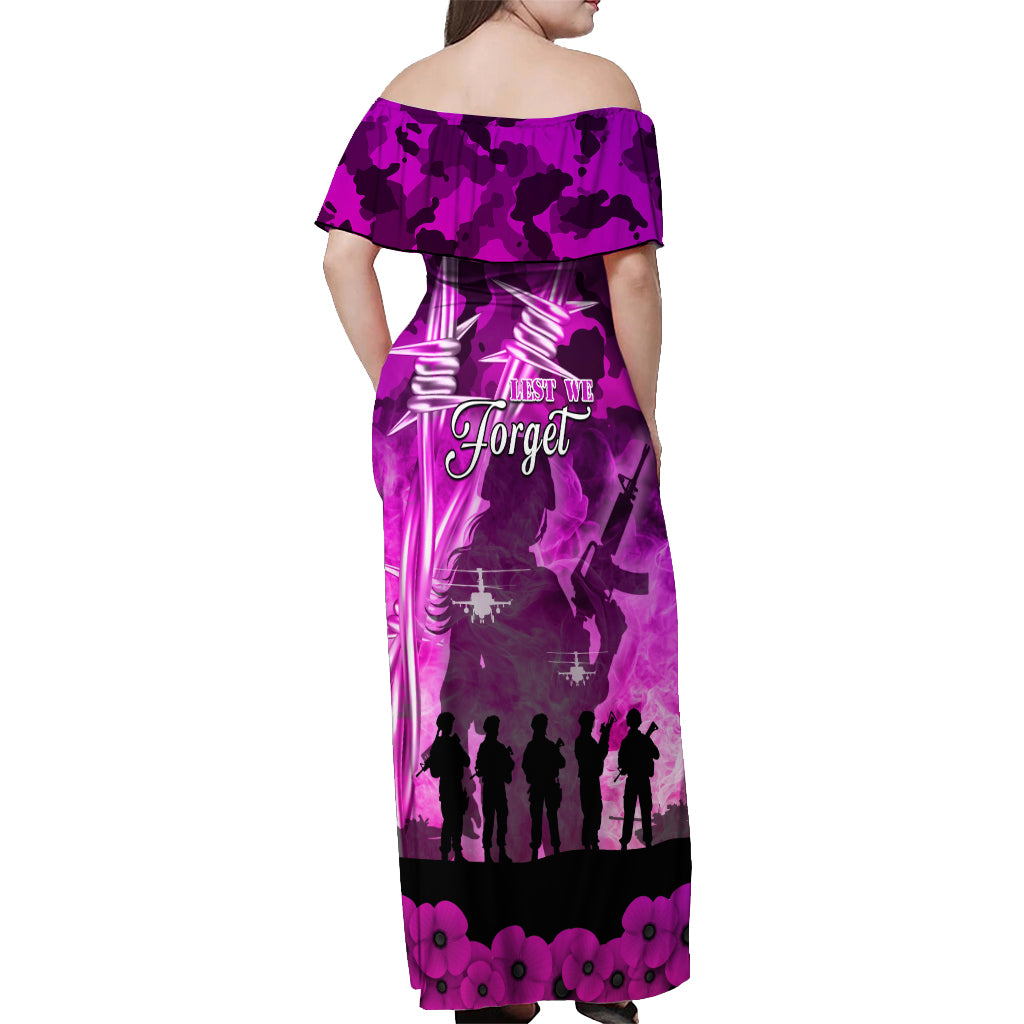 Australia ANZAC Day Off Shoulder Maxi Dress The Unsung Heroes Sisters of War