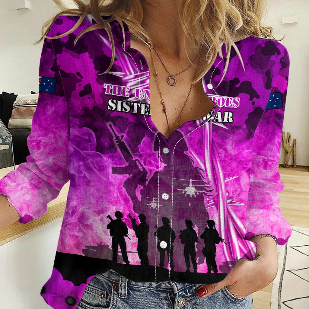 Australia ANZAC Day Women Casual Shirt The Unsung Heroes Sisters of War LT05 - Vibe Hoodie Shop