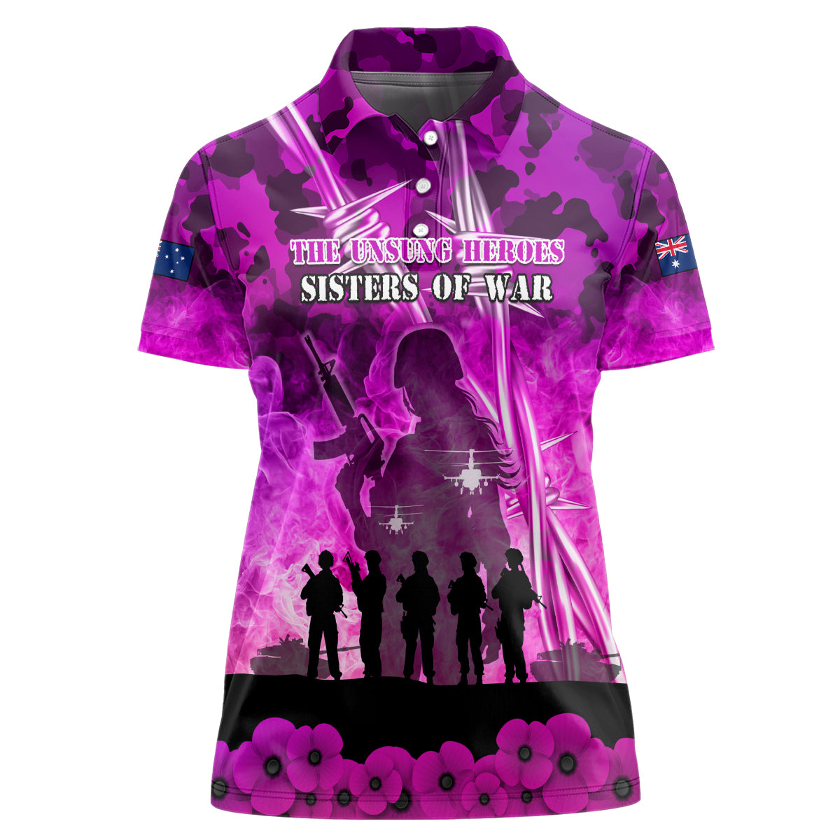 Australia ANZAC Day Women Polo Shirt The Unsung Heroes Sisters of War LT05 - Vibe Hoodie Shop