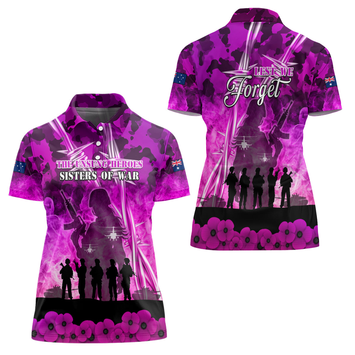 Australia ANZAC Day Women Polo Shirt The Unsung Heroes Sisters of War LT05 - Vibe Hoodie Shop