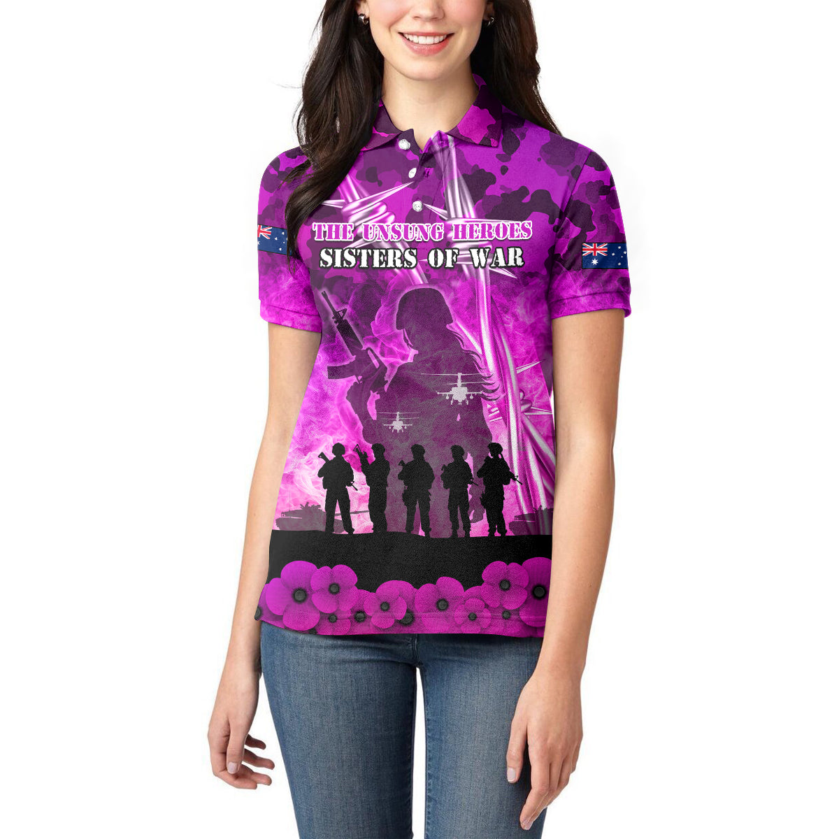 Australia ANZAC Day Women Polo Shirt The Unsung Heroes Sisters of War LT05 - Vibe Hoodie Shop