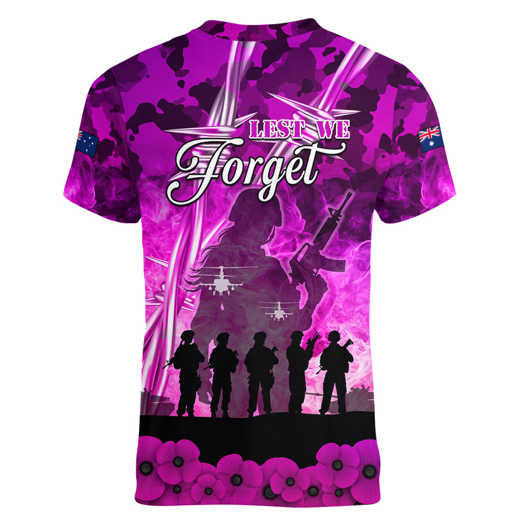 Australia ANZAC Day Women V Neck T Shirt The Unsung Heroes Sisters of War LT05 - Vibe Hoodie Shop