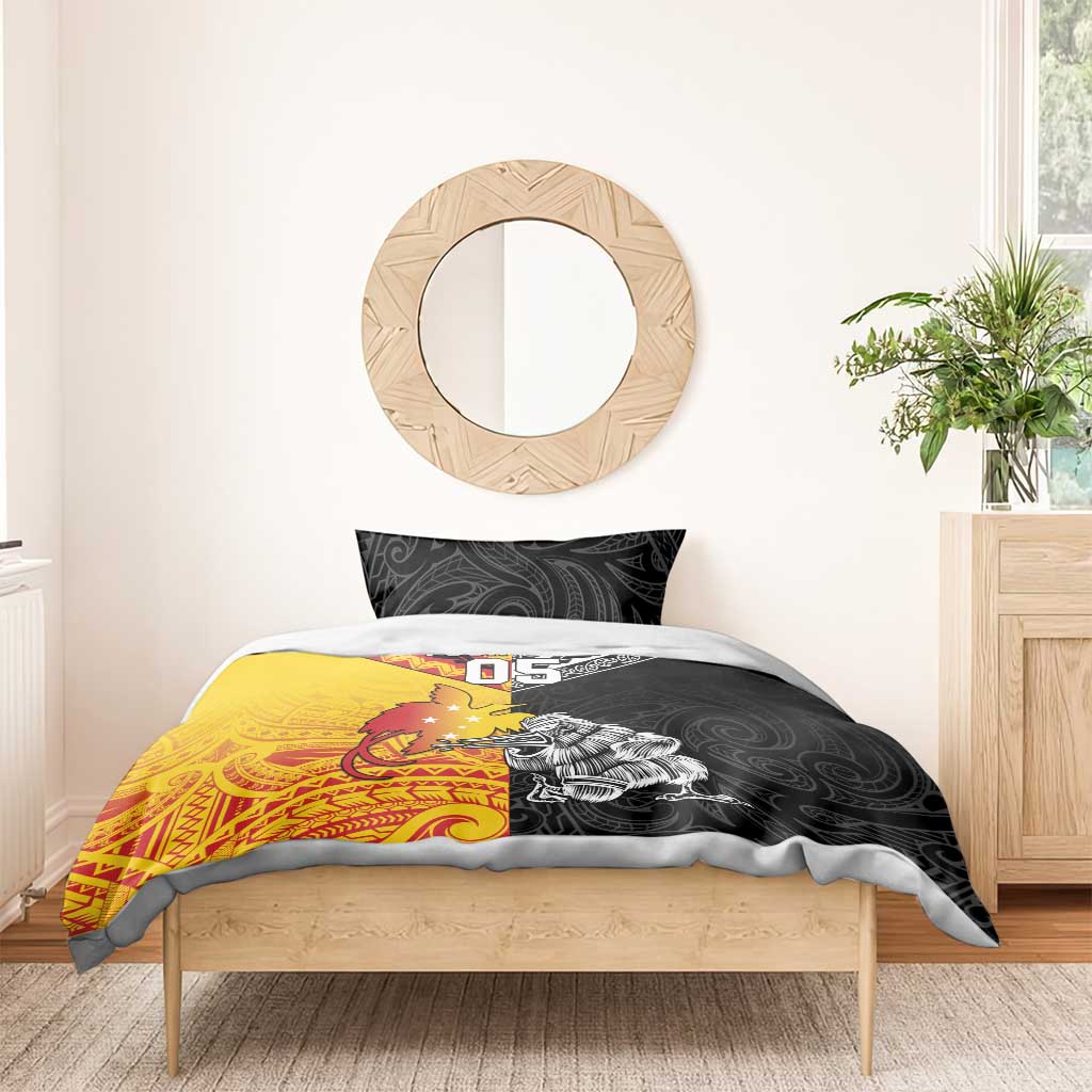 New Zealand And Papua New Guinea Rugby Custom Bedding Set Maori Kiwi With Bird of Paradise LT05 - Vibe Hoodie Shop