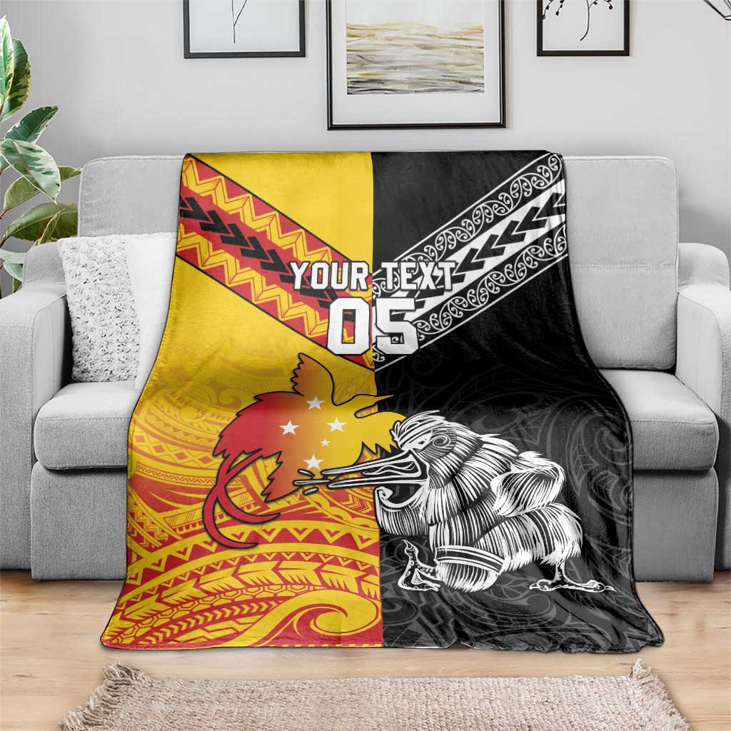 New Zealand And Papua New Guinea Rugby Custom Blanket Maori Kiwi With Bird of Paradise LT05 - Vibe Hoodie Shop