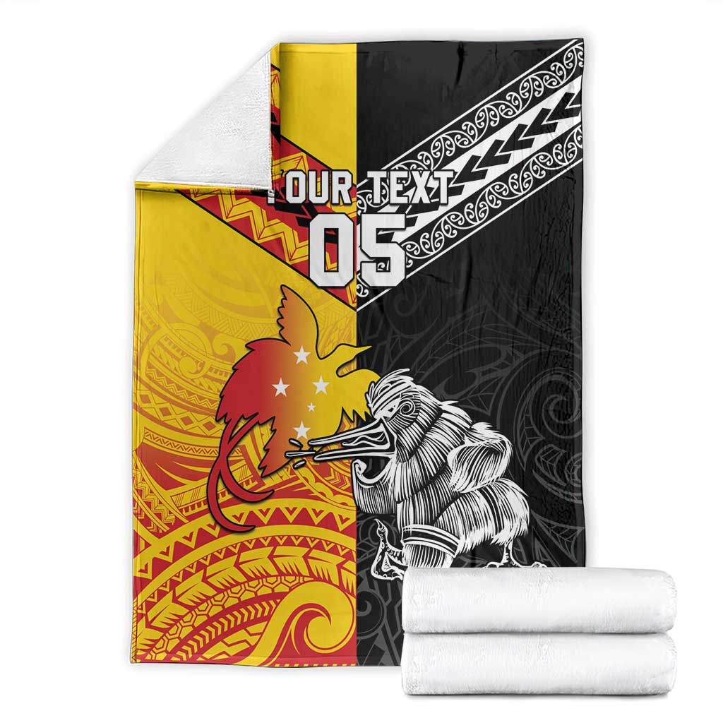 New Zealand And Papua New Guinea Rugby Custom Blanket Maori Kiwi With Bird of Paradise LT05 - Vibe Hoodie Shop