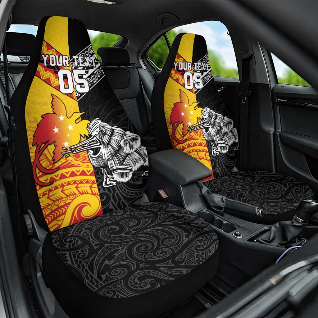 New Zealand And Papua New Guinea Rugby Custom Car Seat Cover Maori Kiwi With Bird of Paradise LT05 - Vibe Hoodie Shop