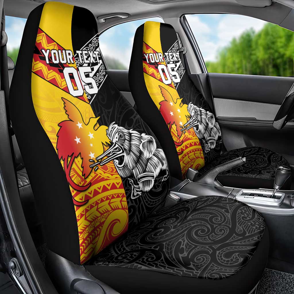 New Zealand And Papua New Guinea Rugby Custom Car Seat Cover Maori Kiwi With Bird of Paradise LT05 - Vibe Hoodie Shop