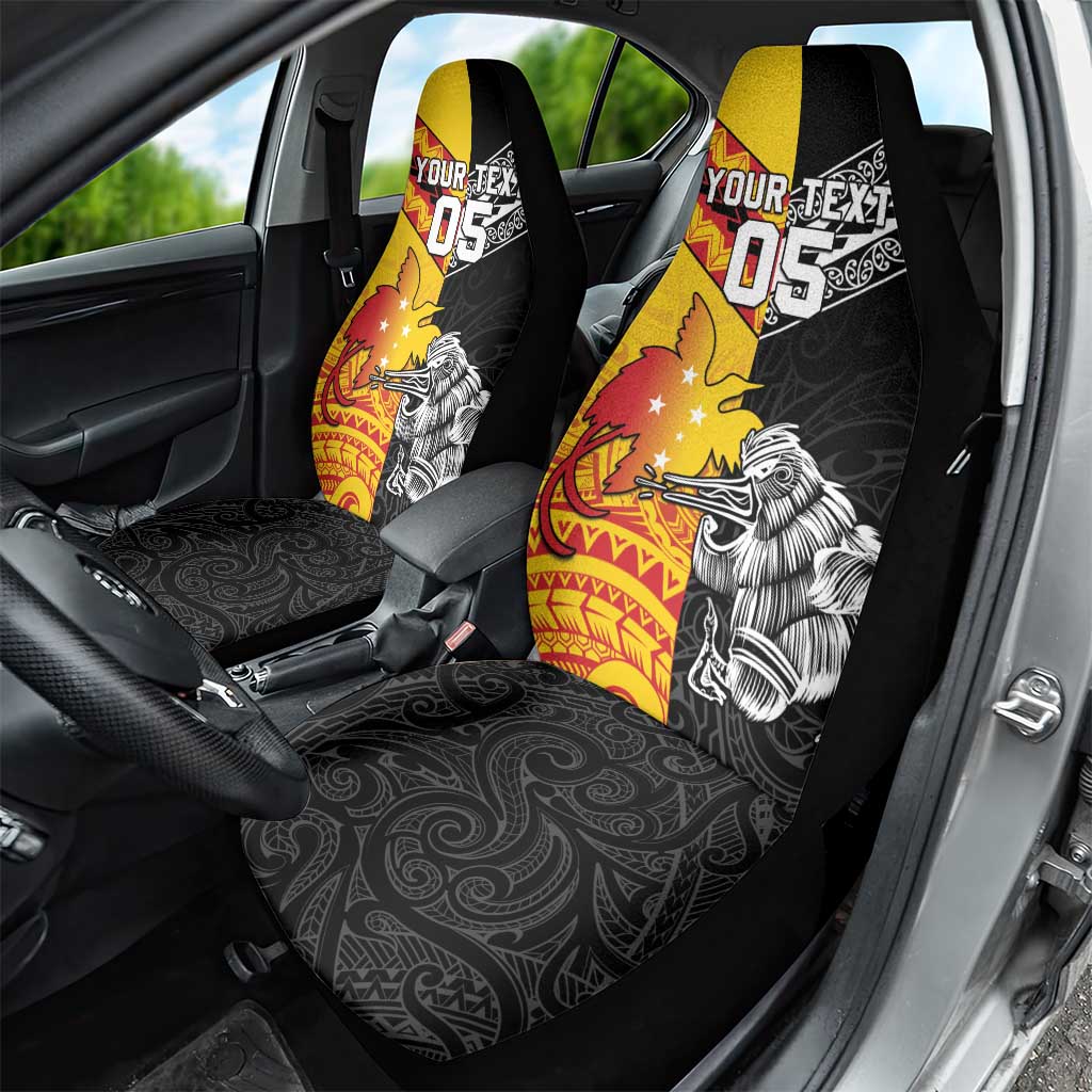 New Zealand And Papua New Guinea Rugby Custom Car Seat Cover Maori Kiwi With Bird of Paradise LT05 - Vibe Hoodie Shop