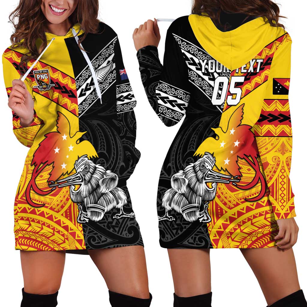 New Zealand And Papua New Guinea Rugby Custom Hoodie Dress Maori Kiwi With Bird of Paradise LT05 - Vibe Hoodie Shop