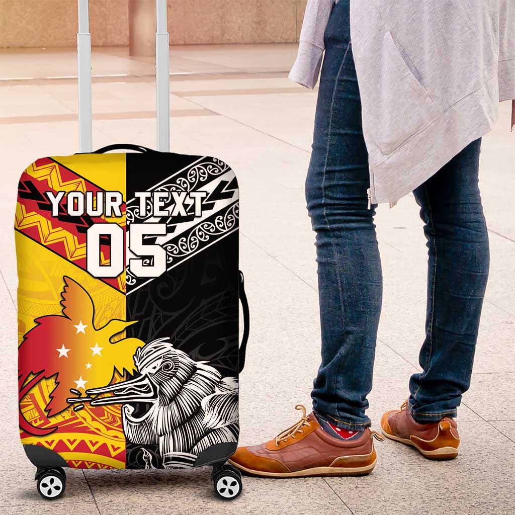 New Zealand And Papua New Guinea Rugby Custom Luggage Cover Maori Kiwi With Bird of Paradise LT05 - Vibe Hoodie Shop