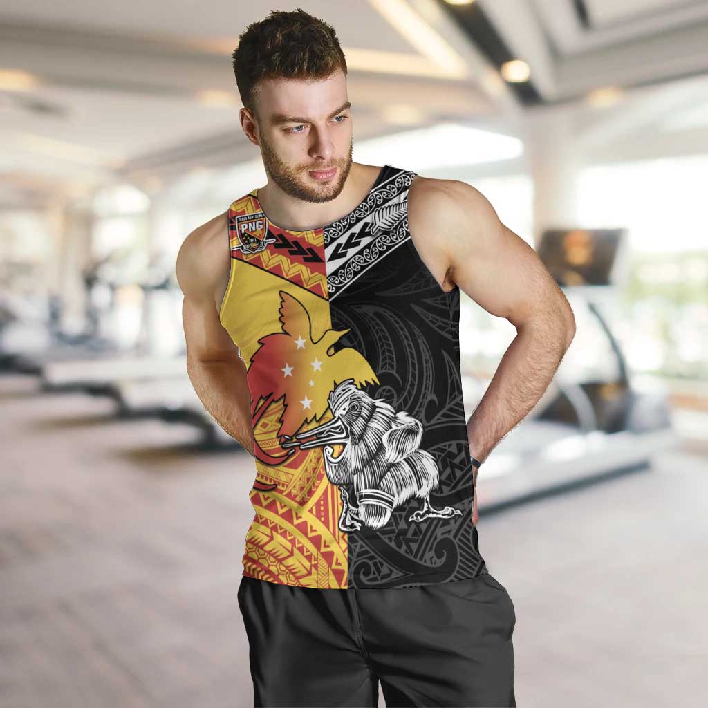 New Zealand And Papua New Guinea Rugby Custom Men Tank Top Maori Kiwi With Bird of Paradise LT05 - Vibe Hoodie Shop