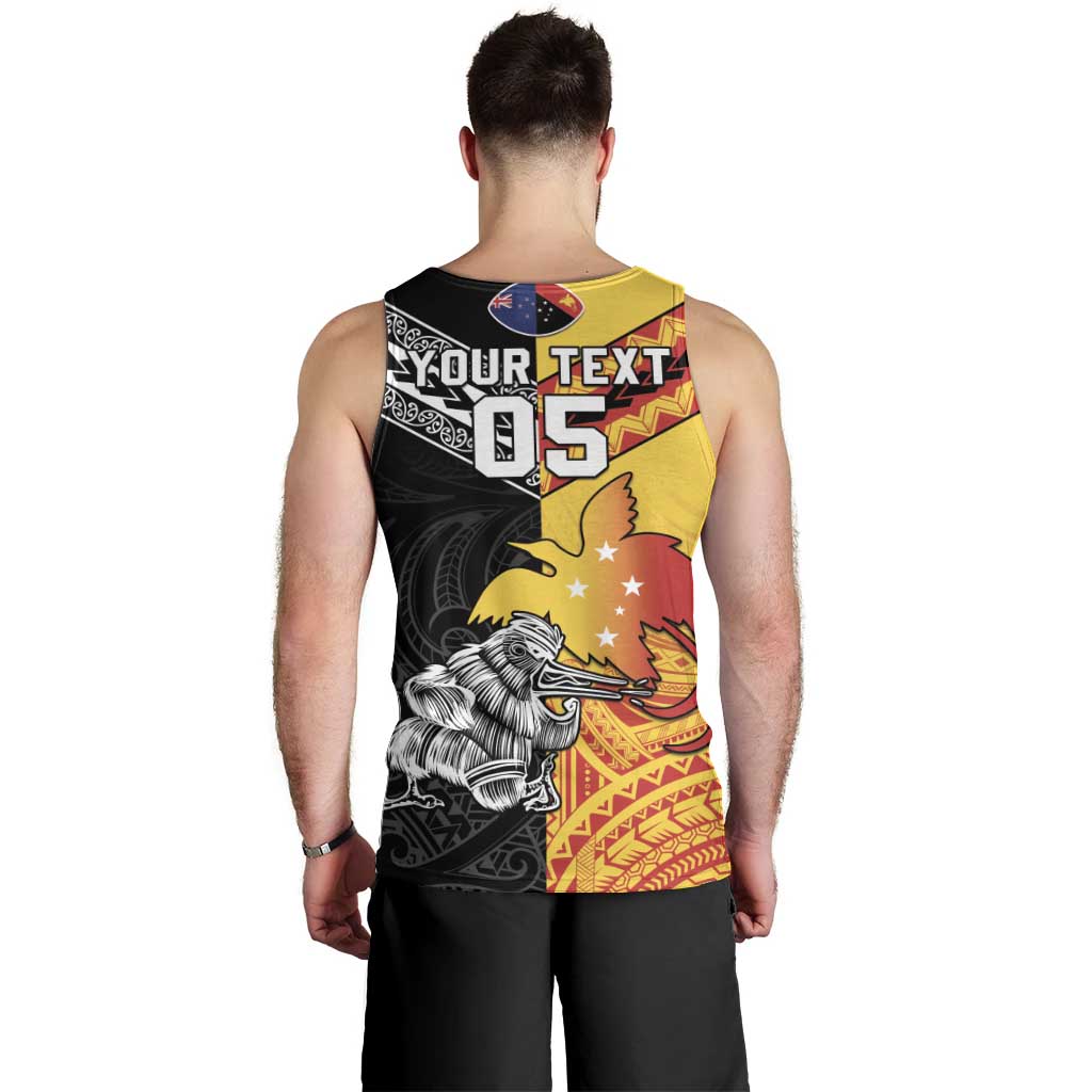New Zealand And Papua New Guinea Rugby Custom Men Tank Top Maori Kiwi With Bird of Paradise LT05 - Vibe Hoodie Shop