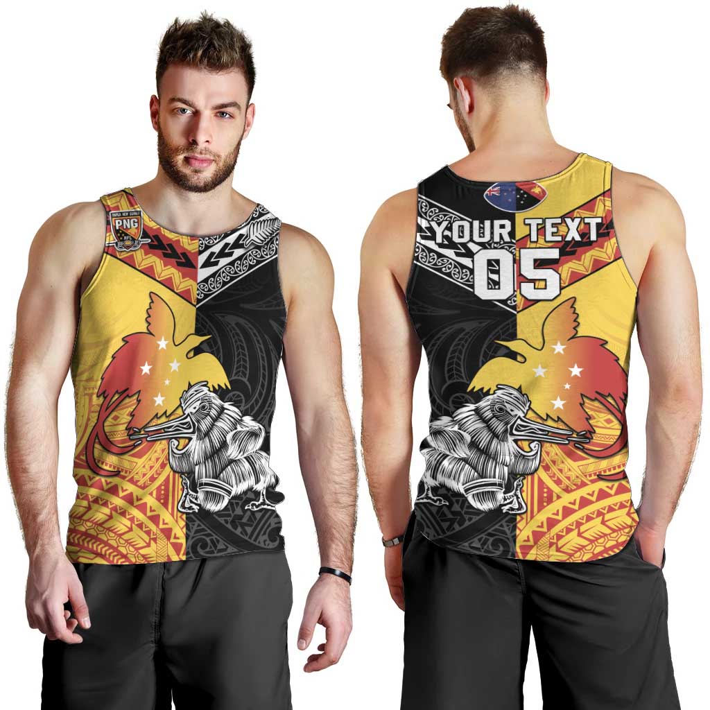 New Zealand And Papua New Guinea Rugby Custom Men Tank Top Maori Kiwi With Bird of Paradise LT05 - Vibe Hoodie Shop