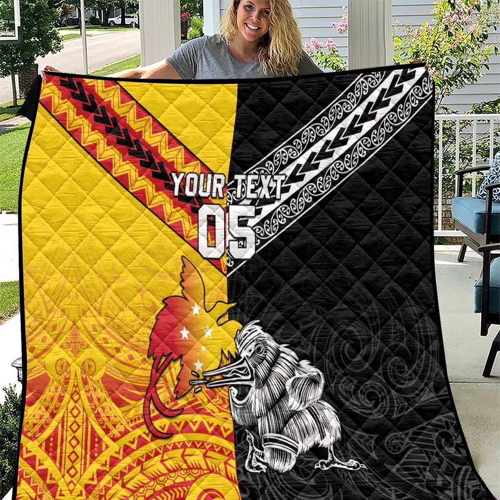 New Zealand And Papua New Guinea Rugby Custom Quilt Maori Kiwi With Bird of Paradise LT05 - Vibe Hoodie Shop