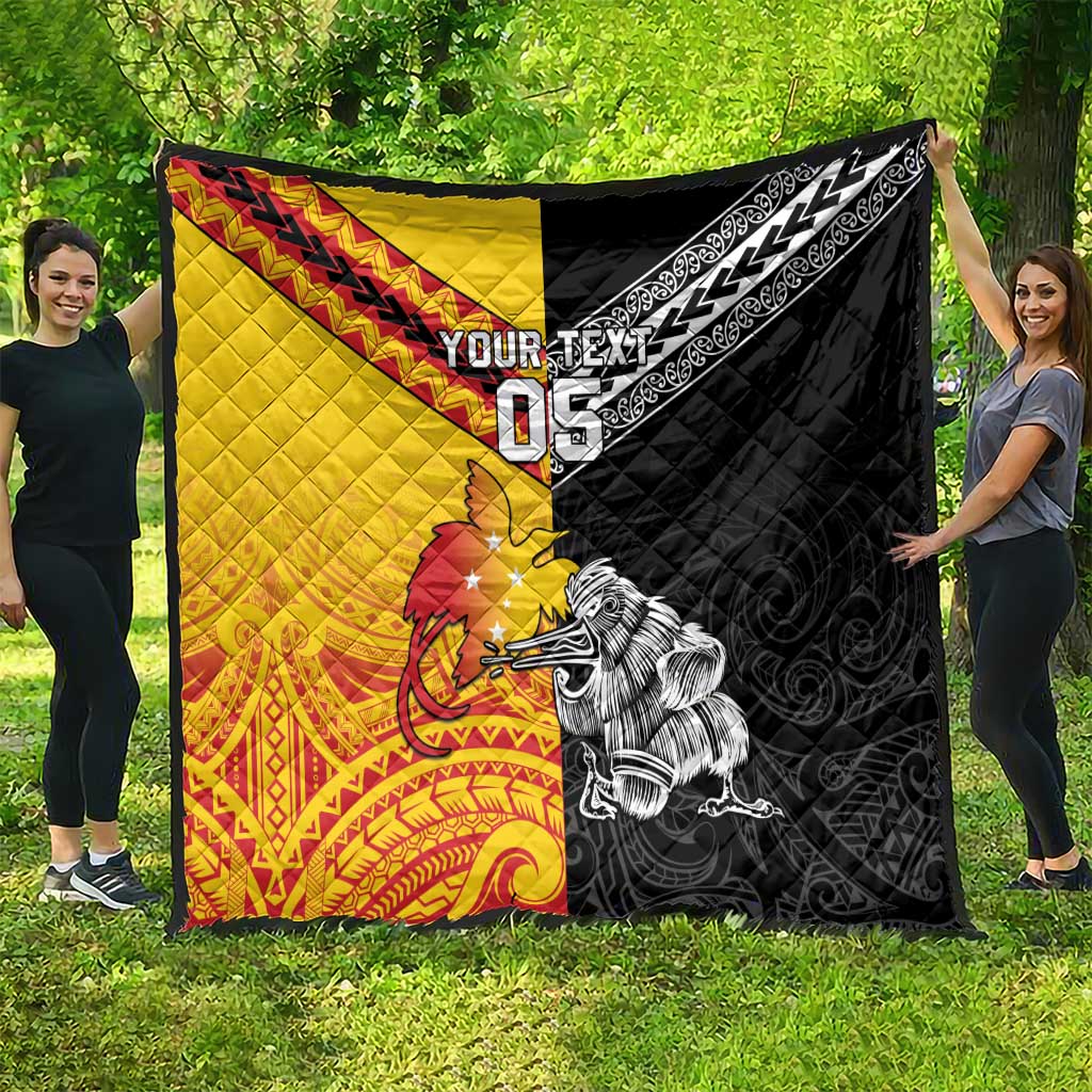 New Zealand And Papua New Guinea Rugby Custom Quilt Maori Kiwi With Bird of Paradise LT05 - Vibe Hoodie Shop