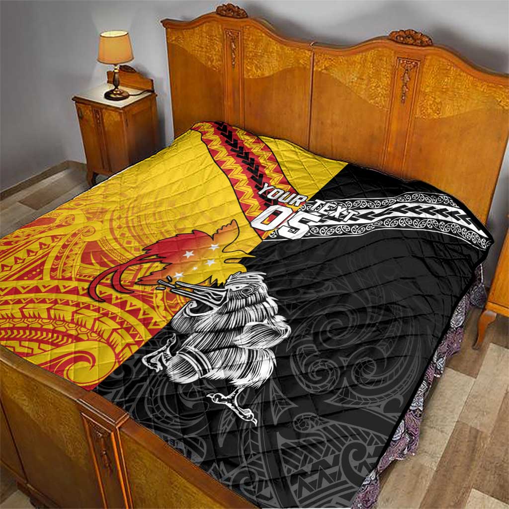 New Zealand And Papua New Guinea Rugby Custom Quilt Maori Kiwi With Bird of Paradise LT05 - Vibe Hoodie Shop