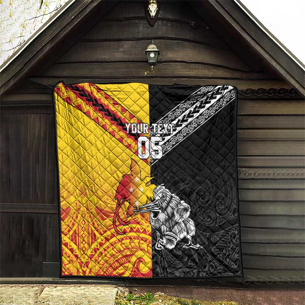 New Zealand And Papua New Guinea Rugby Custom Quilt Maori Kiwi With Bird of Paradise LT05 - Vibe Hoodie Shop