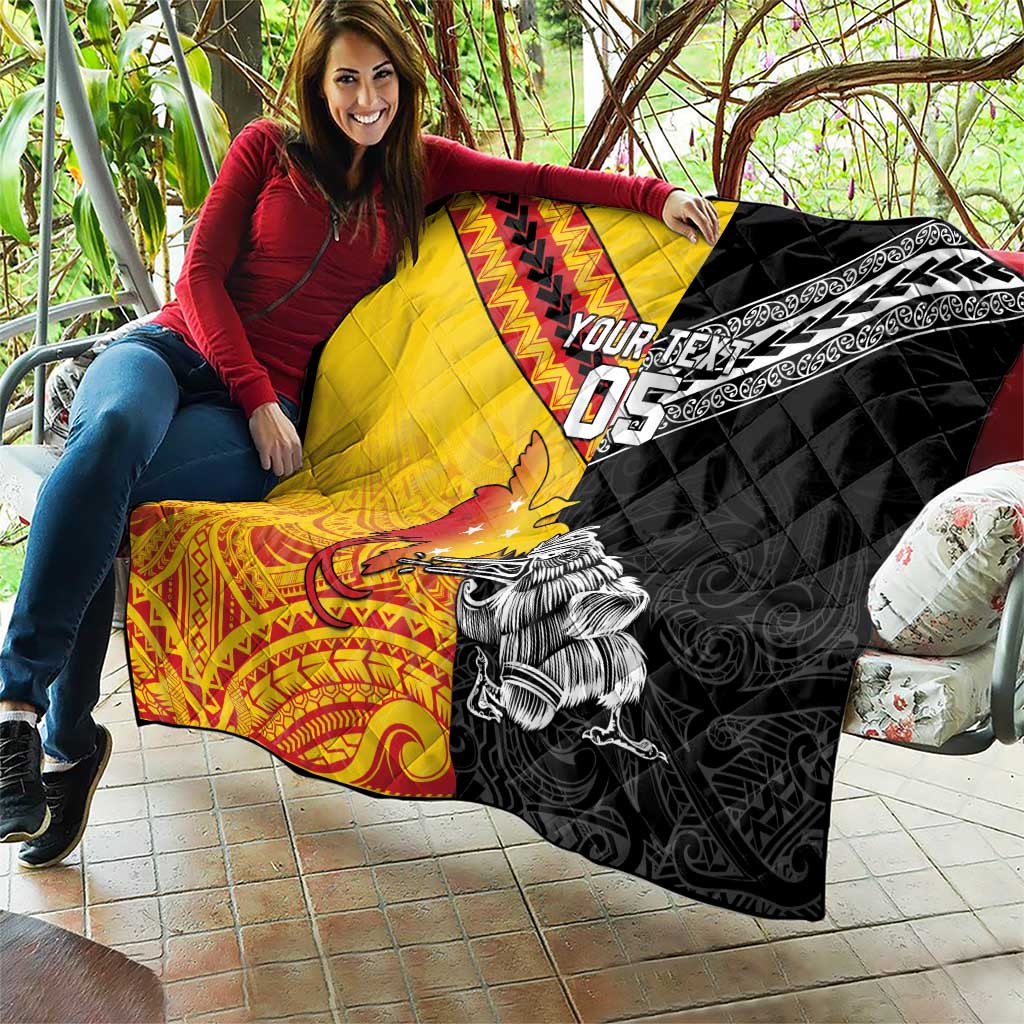 New Zealand And Papua New Guinea Rugby Custom Quilt Maori Kiwi With Bird of Paradise LT05 - Vibe Hoodie Shop