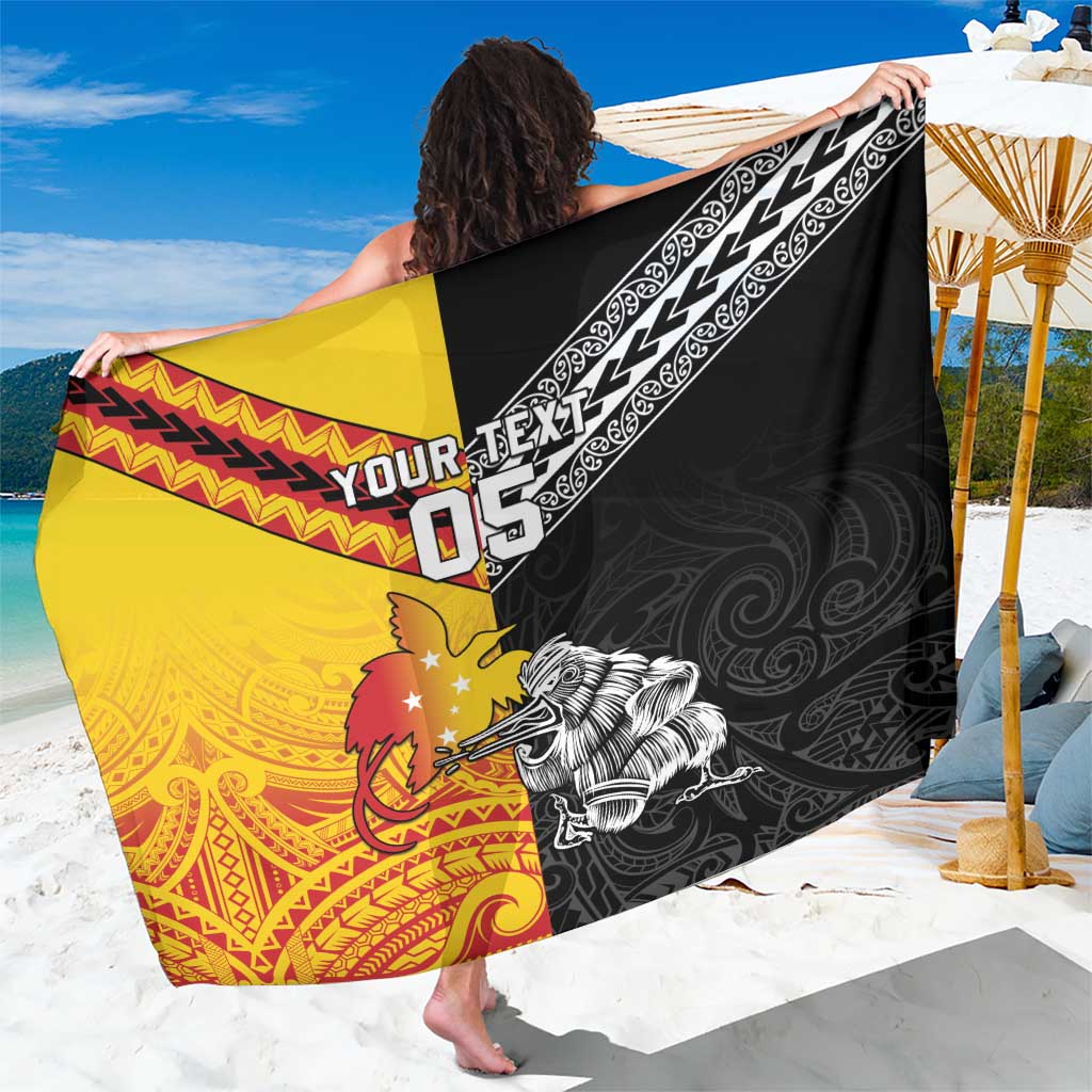 New Zealand And Papua New Guinea Rugby Custom Sarong Maori Kiwi With Bird of Paradise LT05 - Vibe Hoodie Shop
