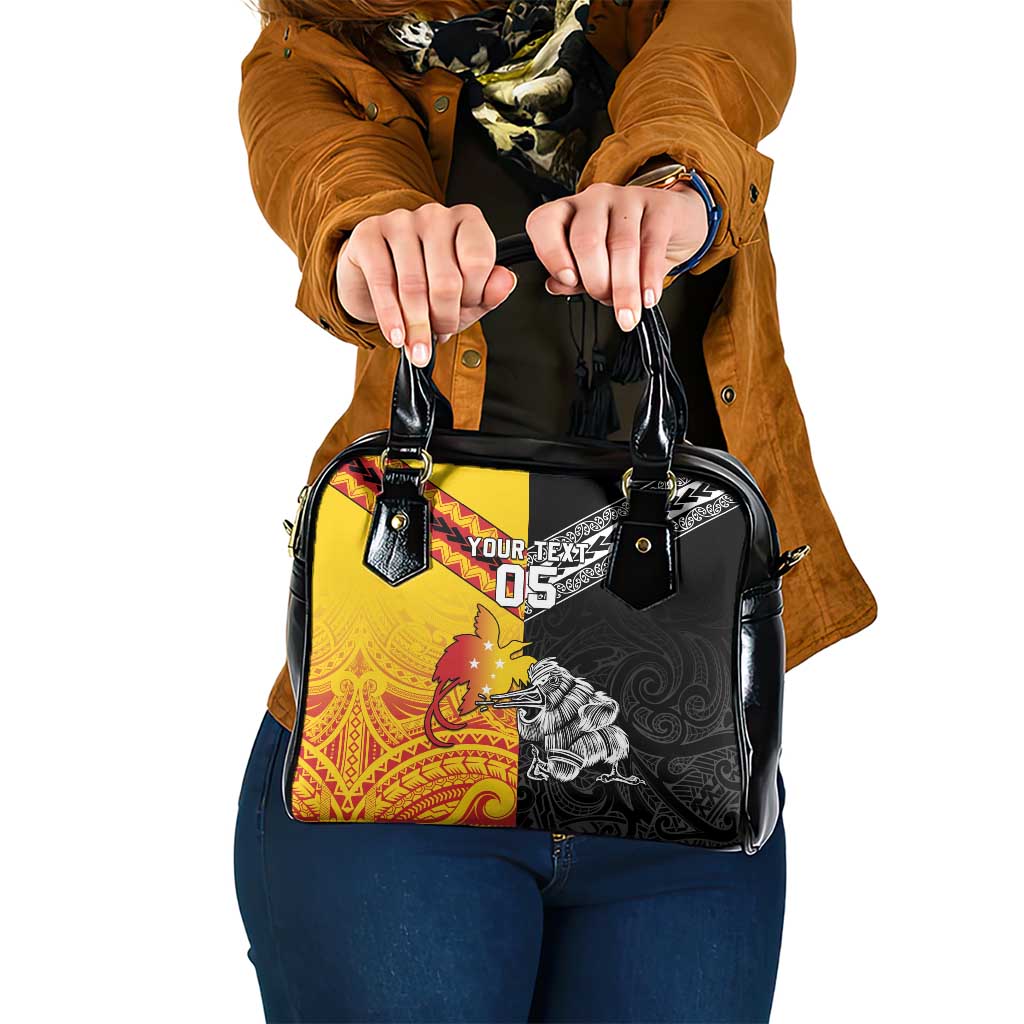 New Zealand And Papua New Guinea Rugby Custom Shoulder Handbag Maori Kiwi With Bird of Paradise LT05 - Vibe Hoodie Shop