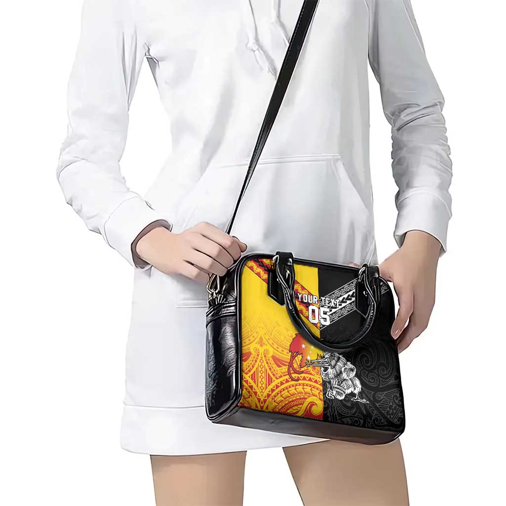 New Zealand And Papua New Guinea Rugby Custom Shoulder Handbag Maori Kiwi With Bird of Paradise LT05 - Vibe Hoodie Shop