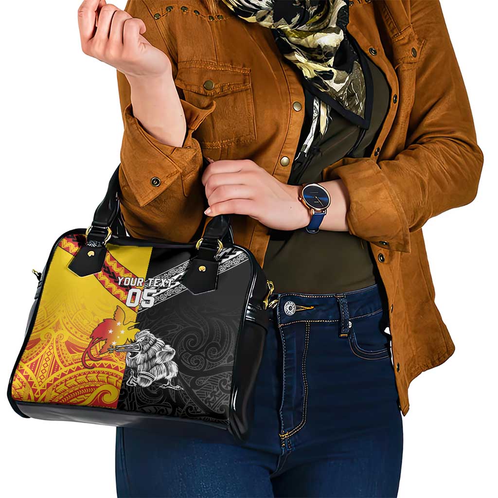 New Zealand And Papua New Guinea Rugby Custom Shoulder Handbag Maori Kiwi With Bird of Paradise LT05 - Vibe Hoodie Shop