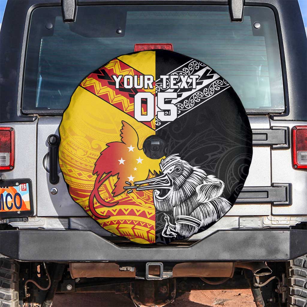 New Zealand And Papua New Guinea Rugby Custom Spare Tire Cover Maori Kiwi With Bird of Paradise LT05 - Vibe Hoodie Shop