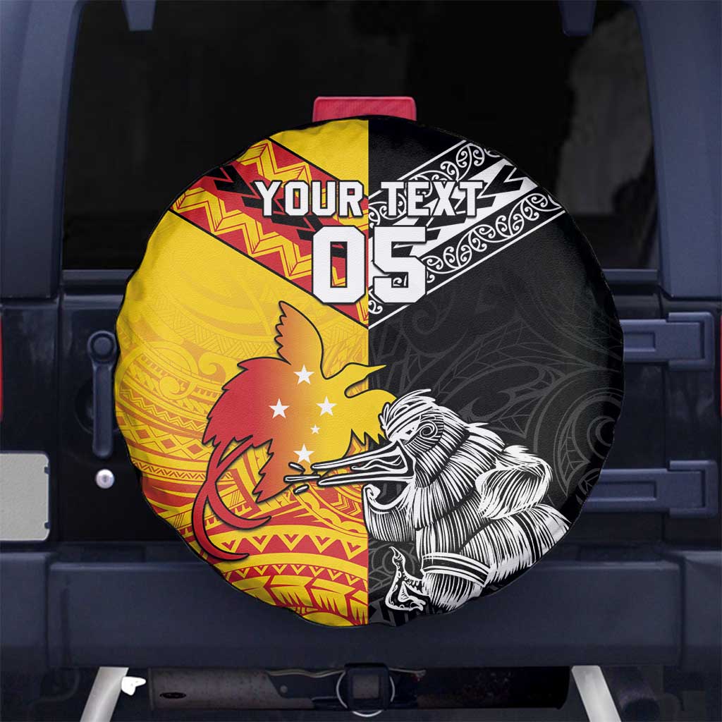 New Zealand And Papua New Guinea Rugby Custom Spare Tire Cover Maori Kiwi With Bird of Paradise LT05 - Vibe Hoodie Shop