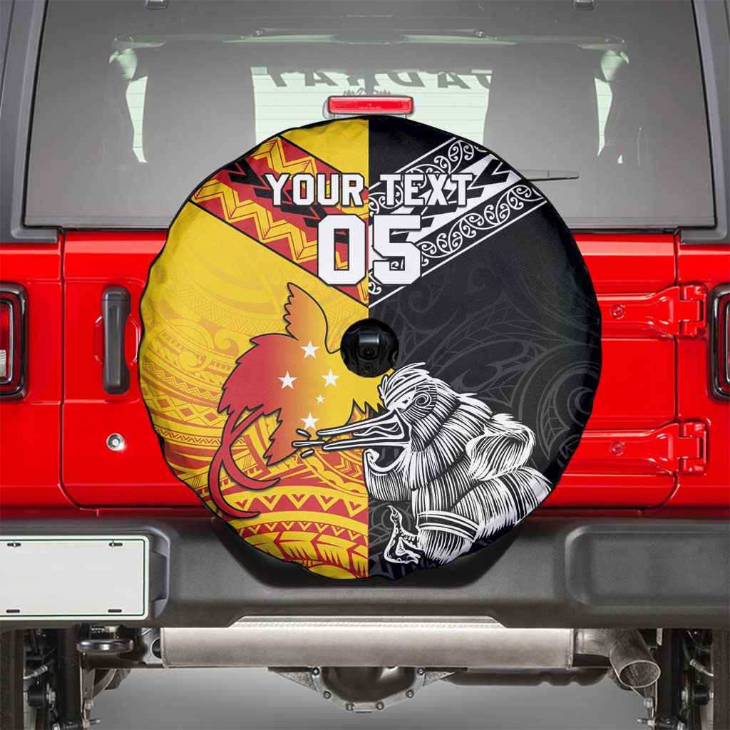 New Zealand And Papua New Guinea Rugby Custom Spare Tire Cover Maori Kiwi With Bird of Paradise LT05 - Vibe Hoodie Shop