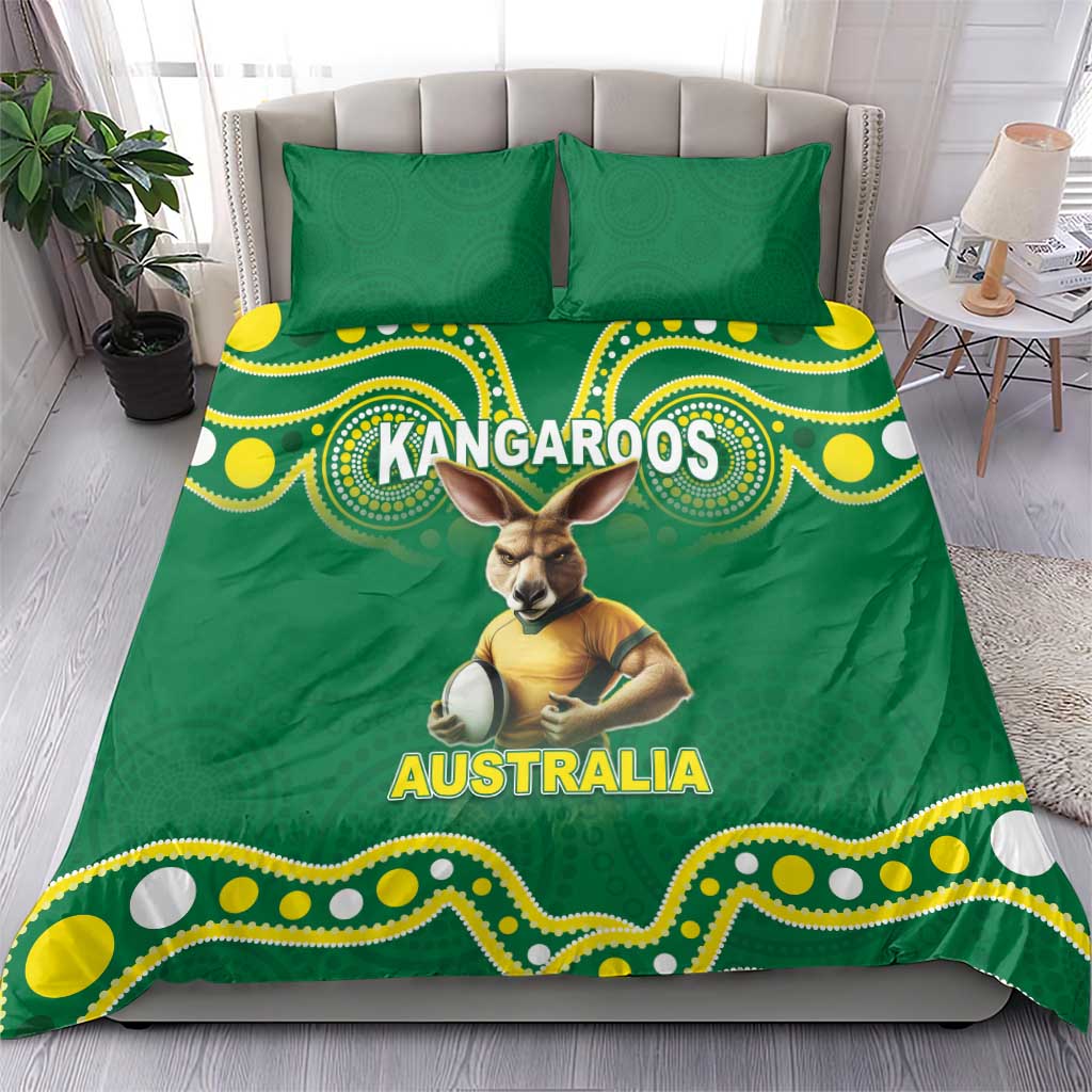 Australia Rugby Custom Bedding Set Kangaroos Make History Pacific Champions LT05 - Vibe Hoodie Shop