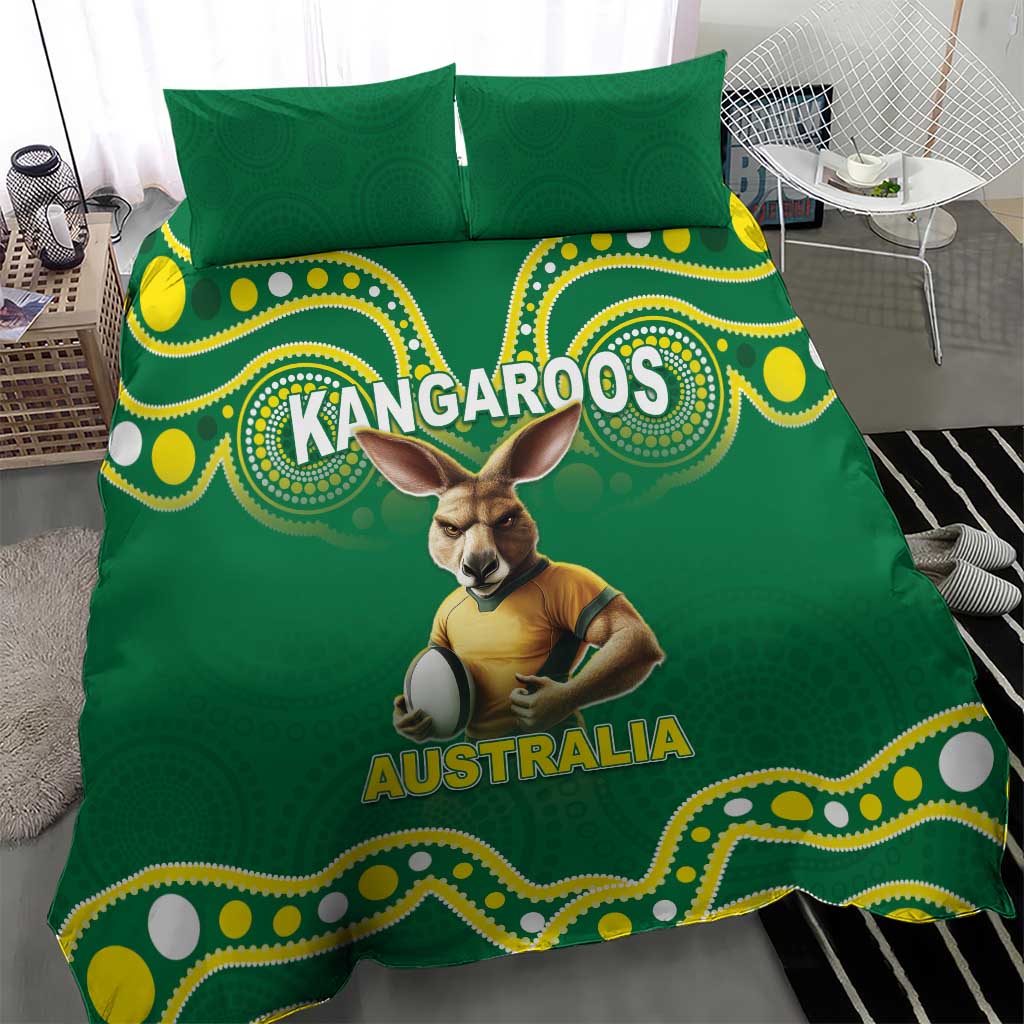 Australia Rugby Custom Bedding Set Kangaroos Make History Pacific Champions LT05 - Vibe Hoodie Shop