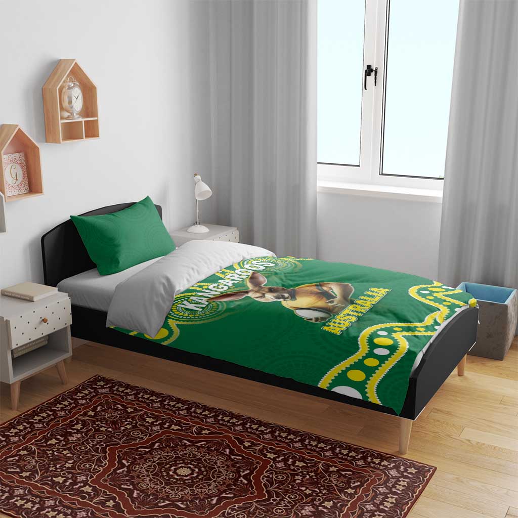 Australia Rugby Custom Bedding Set Kangaroos Make History Pacific Champions LT05 - Vibe Hoodie Shop