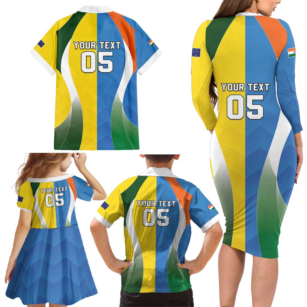 Custom India Vs Australia Cricket Family Matching Long Sleeve Bodycon Dress and Hawaiian Shirt Final Matchup - Vibe Hoodie