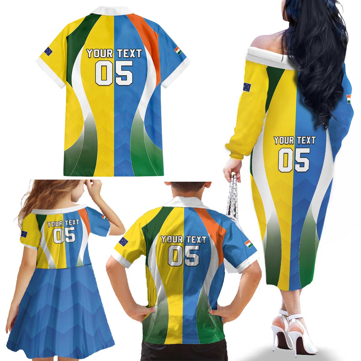 Custom India Vs Australia Cricket Family Matching Off The Shoulder Long Sleeve Dress and Hawaiian Shirt Final Matchup - Vibe Hoodie
