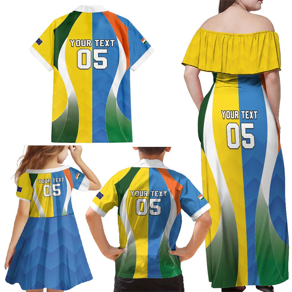 Custom India Vs Australia Cricket Family Matching Off Shoulder Maxi Dress and Hawaiian Shirt Final Matchup - Vibe Hoodie