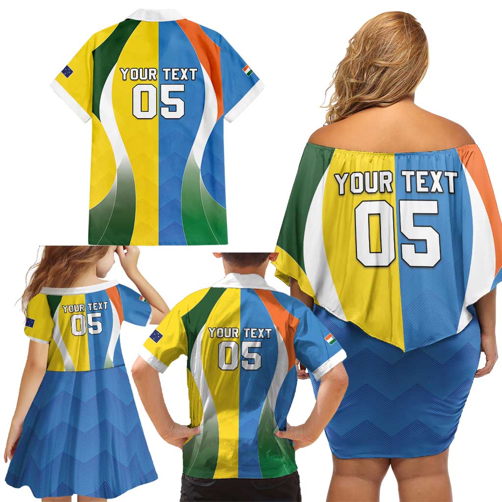 Custom India Vs Australia Cricket Family Matching Off Shoulder Short Dress and Hawaiian Shirt Final Matchup - Vibe Hoodie